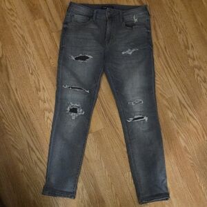 Aeropostale Men's Skinny Jeans - Distressed Gray